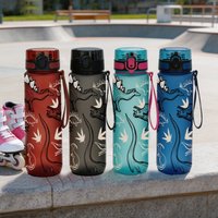 750ml Kids Water Bottle Dinosaur Print Leakproof Flip Top Portable Sports Cup for School Outdoor