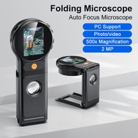 Mikroskop cyfrowy Autofocus 500X z 8 diodami LED, mikroskop wideo 2MP do monet, składana lupa 2-calowa do napraw elektroniki
