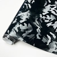 Premium Ghost Black Stealth Camouflage Car Vinyl Wrap Film With Air Release Self Adhesive DIY Motorcycle Decoration Sticker
