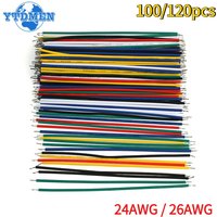 100/120pcs Tin-Plated Breadboard PCB Solder Cable 24AWG 26AWG Electronic Wires Black Red Blue Green White Yellow Connector Wire