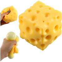 Novelty Cheese Shaped Squeeze Toy Soft Quick Rebound Sensory Gadget Stress Relief Desktop Ornament for Holiday Home Decor