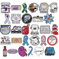 Health Care Collection Enamel Pins Oral Mental Health Awareness Brooches Dentist Badge ADHD Asthma Breast Selflove Jewelry Gift