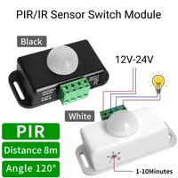 DC12V-24V 8A PIR Motion Sensor Switch Delay Adjust Infrared PIR Human Body Sensor Smart Switch Auto Sensor For LED Light Strip