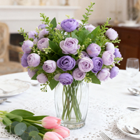 Silk Artificial Flower Tea Buds Festival Wedding Bridal Bouquet Wreath Home Room Table Vase Garden Arch Decora DIY Gift Hot Sale image 4