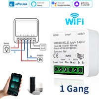 WiFi Smart Switch 16A EWeLink APP Remote Control Alexa Google Home Voice Timer Mini Wireless Light Switch 1 Gang 100-240V