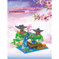 688+PCS Peach Blossom Pool, miniature building kit, creative building toy, ABS material, educational DIY model, perfect gift.