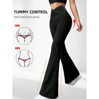 Tummy Control Hip Lifting Cross Pant Waist High Waist Bell Bottom Flare Legging Yoga Casual Activewear Trending women Pants 2026