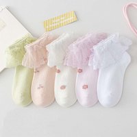 5Pairs Children Cotton Mesh Sock Princess Lace Ruffle Mesh Breathable Socks Summer Thin Girl Quality Socks for Baby Teenage Sock