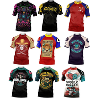 New Jiu Jitsu Mma Rashguard Bjj T-shirt Men Compression Training Short Sleeve Grappling Shirt NO GI Boxing Martial Arts Wear