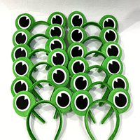 2 fun and cute frog themed headpieces, green animal clothing accessories for birthday parties, role-playing, and events