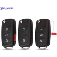 jingyuqin Flip Fob Remote Car Key Case Cover Shell For VW/VOLKSWAGEN Caddy Eos Golf Jetta Beetle Polo Up Tiguan ( 5K0837202AD )