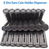 8 Slots Euro Coins Dispenser Coin Holder Sorter Collector With Spring Quick Take Waiter Cashier Driver Small Change Safe Box