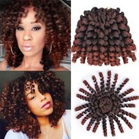 For Women 8inch Wand Curl Braiding Hair Soft Wavy Hair Synthetic Curly Crochet Hair Extensions Pre-Stretched Passion Twist Hair