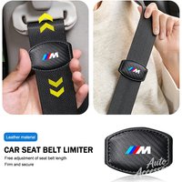 Car Seat Belt Limiter Leather Adjuster Car Badge Seatbelt Stopper Protect For BMW M M3 G20 E36 E34 X6 G20 G30 X3 M5 M6 Sticker