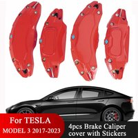 For Tesla Model 3 Brake Caliper Covers 2017 2018 2019 2020 2021 2022 2023 4pcs 18 19in wheel cover with Stickers(not fit 3 2024)