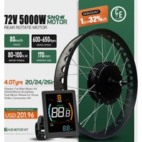 AliExpress KUNTENG E-BIKE 72V 5000W Electric Bike Conversion Kit 20/24/26inch 4.0 Tire Rear Brushless Non-gear Hub Motor Wheel for Fat tire Bike Motor kit