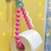 Pink Hanging Beaded Tissue Holder Toilet Paper Holder Phone Chain Multifunctional Decoration Paper Storage Box Home Accessories