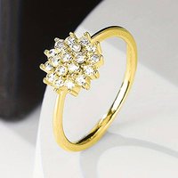 Huitan Versatile Simple Women Ring Charming Flower Design Inlaid Brilliant CZ Fashion Party Accessories Fancy Wedding Jewelry