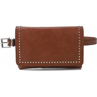 Miniature Brown Metal-Framed Waist Pack for Females