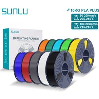 SUNLU PLA Plus Filament PLA+ 10KG 1.75mm Stronger Resilience Neatly Wound 1Kg Spool Multicolor 3D Filaments for FDM 3D Printers