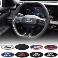 58mm ABS Car Steering Wheel Center Badge Logo Sticker Center Cover For Ford Focus 2 Mk2 Mk3 Fiesta MK7 Mondeo MK4 Fusion Transit