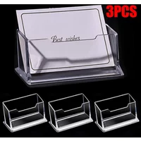 1-3Pcs Clear Desk Shelf Box Storage Display Stand Acrylic Plastic Transparent Desktop Business Card Holder Place Card Holder