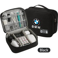 Car Logo Travel Cable Storage Bag USB Data Cable Charger Plug Storage Cable Bag Fit For BMW Z8 X1 X2 X3 X5 X4X7 interior sticker