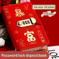 100 Envelopes Money Saving Challeng Binder Reusable Savings Money Challenge Notebook Budget Book PU Sheets With Password Lock