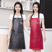 Tablier en cuir PU imperméable et résistant à l'huile, vêtements de travail de cuisine, nettoyage de cuisine à domicile, tablier sans manches unisexe réglable