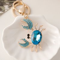Big Sparkling Crystal Crab Keychain Luxury Women's Bag Pendant Aquarium Souvenir Gift