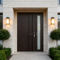 Luxurious Household Aluminum Alloy Entrance Door with Anti Theft Lock Side Opening Window Security Doors Rainproof Hinged Doors