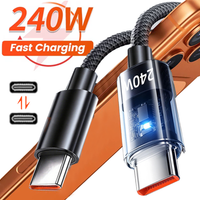 1-3PCS 240W Dual Type C Cable Fast Charging Cable for Laptop Tablet IPad IPhone 17 16 15 Samsung Xiaomi Huawei Charger Cord