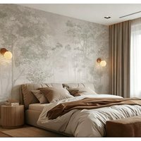 Customized Plant Mural Vintage Luxury French American Living room background wall Nordic Cream Style Abstract Forest Wallpaper