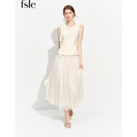 FSLE 2026 Summer Women's Sheer Mesh Panel A-Line Dress Beaded Sleeveless Convertible Midi for Romantic Summer Date Style Dress