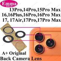 Original Quality Sapphire Camera Glass for iPhone 17 16 15 14 13 Pro Max Rear Camera Lens Mirror Ring with 3M Glue Repair
