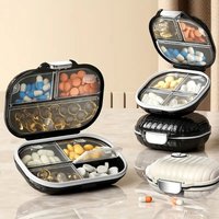 Portable pill box, sealed storage box, pill organizer, jewelry storage box, mini portable box packaged seven days a week