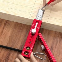 Magnetic Woodworking Ruler Aluminum Alloy Level Marking Gauge Metric Imperial Measuring Tool for Carpenter Cutting Scribing
