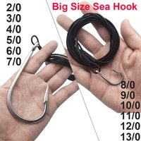 1pcs Shark Fishing Rigs Tuna Fishing Hooks with 9.8ft Nylon Coated Cable Leader(380-400LB) Deep Sea Hooks for Big Fish Tools