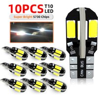 Super Bright For Car Turn Signal Reading Brake Trunk Hood Width Clearance Lights10/20PCS W5W T10 LED Bulbs Canbus 5730 8SMD 12V