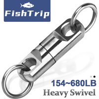 FishTrip Heavy Swivels Solid Welding Ring Stainless Steel Saltwater Swivel High Strength Durable for Big Fishing