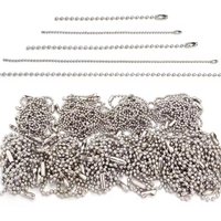 100pcs 8/10/12/15cm Rhodium Ball Bead Chains For DIY Keychain Dog Tag Chain Chain Label Hand Tag Jewelry Making Accessories