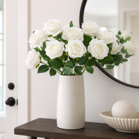 10PCS Artificial Roses Flower with Long Stems Real-touch Roses Fake Flowers for Wedding Home Living Room Party Decoration Gifts