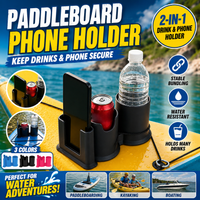 SUP Drink Holder Paddleboard Cup Phone Holder Waterproof Dual Slot Beverage Rack For Kayak Canoe Surfing Board Outdoor Sea Sport