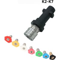 K2-K7 High-Pressure Water Gun Adapter, Car Wash Five-Color/Seven-Color Nozzle, Foam Cannon Accessories, Quick Connector
