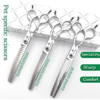 Ciseaux professionnels de haute qualité pour le toilettage des animaux, ciseaux courbés en arêtes de poisson, acier allié 440C, outil de toilettage et de coupe de poils pour chiens