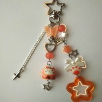 handmade orange kitty keychain / bag charm