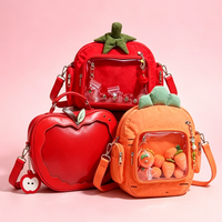 Sweet Lively Multiple Ways Itabag,creative Apple Tomato Carrot Shaped,doll Display Transparent Multi-layer Large Capacity Itabag