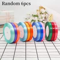 6Rolls Balloon Ribbon Birthday Party Decoration Supplies Wedding Accessories DIY 1cm Balloon Rope Satin Colourful Ribbons