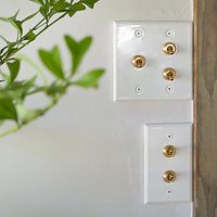 Retro Vintage White Simple Hotel Porcelain Ceramic Light Rocker Brass Lever Panel Toggle Wall Lighting Switch 1-4 Gang 2 Way