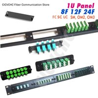 1U Panel Optical Fiber with 8F, 12F, 24F, 48F, 96F FC SC LC Duplex Adapter